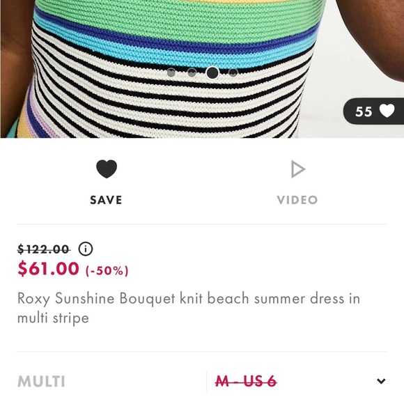 Roxy Multicolor Striped Midi Knit Dress - Picture 8 of 9